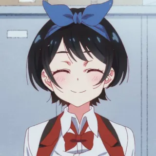 🎭 Cô gái anime, Hoạt hình, Nụ cười, Vui vẻ, Dễ thương, Chân dung whatsapp sticker