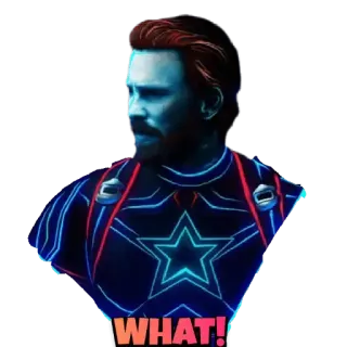 🤨 Captain America WHAT! Captain America, super-héros, marvel, quoi, autocollant telegram sticker