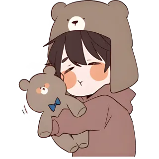 🥰 cute, bear, kawaii, teddy bear, child, cartoon, sticker telegram sticker