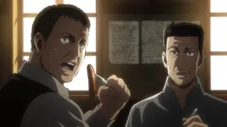 🌟 Attack on Titan Anime, Ataque dos Titãs, Violência, Militar, Gestos, Sangue telegram sticker