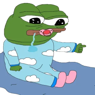 👶 Pepe the Frog ペペ, カエル, ミーム, 悲しい, ネットミーム, アニメ telegram sticker
