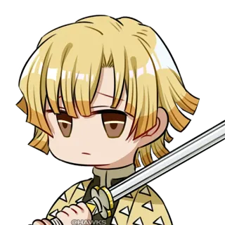 😐 Zenitsu Agatsuma Demon Slayer Anime, Demon Slayer, Zenitsu, Schwert, Charakter, Sticker whatsapp sticker