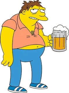 🍺 Barney Gumble The Simpsons kartun, bir, alkohol, Simpsons, karakter, animasi telegram sticker