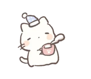 🥱 kat, slaperig, koffie, schattig, kawaii, kitten telegram sticker