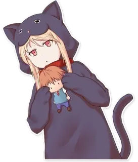 🐱 anime, girl, cat, cosplay, doll, cute, manga telegram sticker