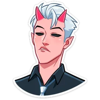 🥴 diable, démon, animé, manga, dessin animé, personnage, fantaisie whatsapp sticker