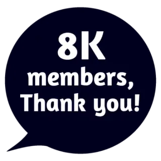 ❤ 8K members, Thank you! Mitglieder, Danke, Feier, Community, 8K, Meilenstein whatsapp sticker