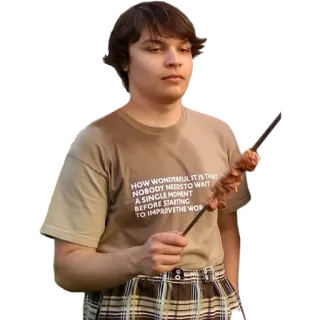 🥓 HOW WONDERFUL IT IS THAT
NOBODY NEEDS TO WAIT
A SINGLE MOMENT
BEFORE STARTING
TO IMPROVETHE WOR person, man, quote, motivational telegram sticker