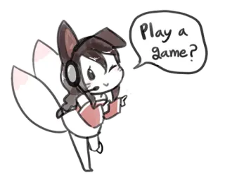 🎮 Play a game? anime, cartoon, game, cute, furry, fox, headphones telegram sticker