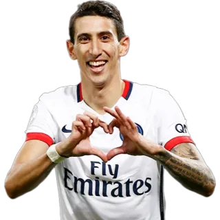 😍 Angel Di Maria fútbol, fútbol, PSG, jugador, corazón, deportes telegram sticker