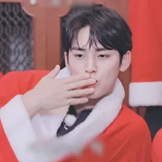 ♠️ boże narodzenie, święty mikołaj, święta, kpop, słodkie, fan, pocałunek telegram sticker