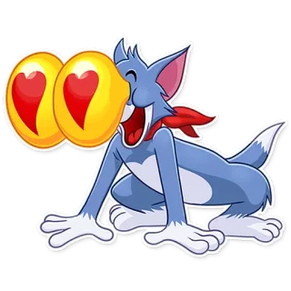 😍 Tom Cat Tom and Jerry cartoon, cat, love, eyes, hearts telegram sticker