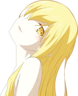 😏 Shinobu Oshino Monogatari 애니메이션, 귀여운, 금발, 소녀, 모노가타리, 오시노 시노부, 뱀파이어 telegram sticker