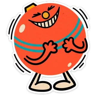 😁 Stiker, Karakter, Ilustrasi, Kartun, Oranye, Bulat, Senang telegram sticker