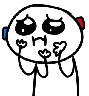 😢 Desenho animado, Personagem, Expressão, Emoção, Triste, Fofo, Sticker whatsapp sticker