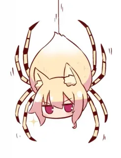 🦊 Anime, Mangá, Aranha, Kawaii, Fofo, Chibi, Animal, Personagem telegram sticker