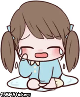 😭 @MHStickers плач, грустно, девушка, слёзы, мультфильм, стикер telegram sticker
