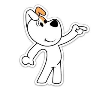 👍 pies, kreskówka, zwierzę, biały, postać telegram sticker