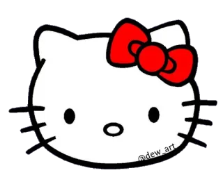 🐱 Hello Kitty @dew_art 헬로키티, 고양이, 만화, 귀여운, kawaii, 캐릭터, 미술 telegram sticker