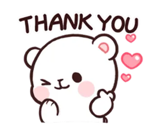 💓 THANK YOU thank you, bear, cute, hearts, middle finger telegram sticker
