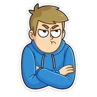 🙄 Kreskówka, Postać, Zły, Naklejka, Ilustracja telegram sticker