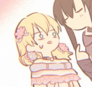 🌨️ Anime, Dessin animé, Blonde, Mignon, Fleurs, Filles whatsapp sticker