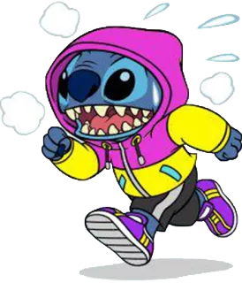 🏃 Stitch Lilo & Stitch สติทช์, ลิโล่ แอนด์ สติทช์, วิ่ง, การ์ตูน, ดิสนีย์, ตัวละคร telegram sticker
