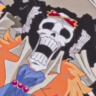 💀 Brook One Piece anime, skeleton, brook, one piece, manga telegram sticker