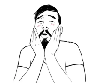 😵 cartoon, man, shocked, surprise, face, expression whatsapp sticker