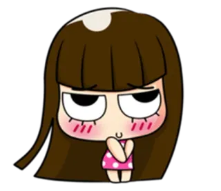 🙄 cartoon, cute, girl, anime, kawaii, sticker whatsapp sticker