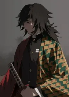 😌 Giyu Tomioka Demon Slayer anime, manga, swordsman, Demon Slayer, Giyu Tomioka, character telegram sticker