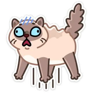 😱 кот, мультфильм, испуганный, в шоке, напуганный, животное, стикер telegram sticker