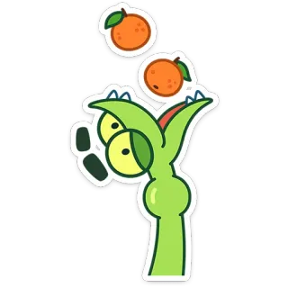 🍊 卡通, 植物, 橙子, 水果, 搞笑, 可爱, 角色 whatsapp sticker