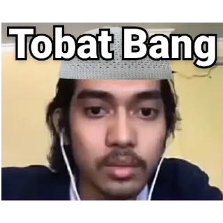😁 Tobat Bang мусульманин, мужчина, шляпа, тоба, чувак, индо telegram sticker