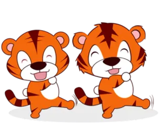 🐯 tiger, cartoon, animal, cute, playful, animated, dancing telegram sticker