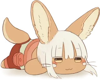 😌 Nanachi Made in Abyss อนิเมะ, นานาจิ, น่ารัก, จิบิ, เมดอินอ abyss whatsapp sticker