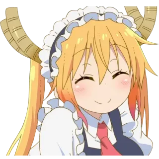😊 Tohru Miss Kobayashi's Dragon Maid Аниме, Дракон, Горничная, Каваий, Милый, Счастливый telegram sticker