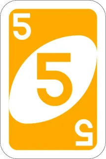 5️⃣ uno, kaart, nummer, 5, spel telegram sticker