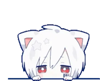 😏 kawaii, carino, anime, gatto, chibi telegram sticker