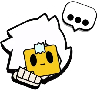 🎭 brawl stars, robot, giallo, bianco, cartone animato telegram sticker