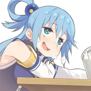 😌 Aqua Konosuba うまぃ Anime, Konosuba, Aqua, Lucu, Imut, Makan telegram sticker