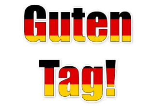 👋 Guten Tag! niemiecki, powitanie, guten tag, flaga, niemcy whatsapp sticker