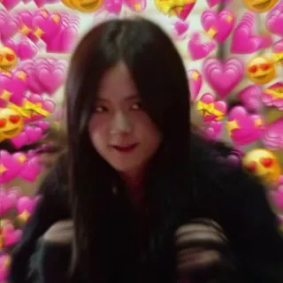 😡 Jisoo jisoo, blackpink, kpop, yeux de coeur, coeurs telegram sticker
