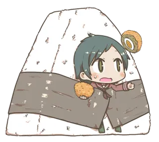 🍙 Onigiri, Essen, Kawaii, Niedlich, Manga, Anime telegram sticker