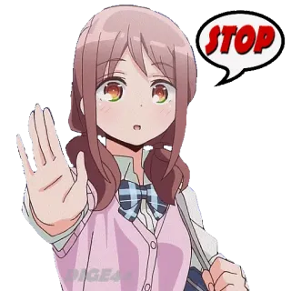 ⭕️ STOP anime, girl, stop, hand whatsapp sticker