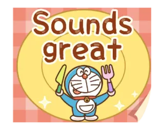 🔵 Doraemon Sounds great doraemon, anime, cartone animato, suona bene, d'accordo whatsapp sticker