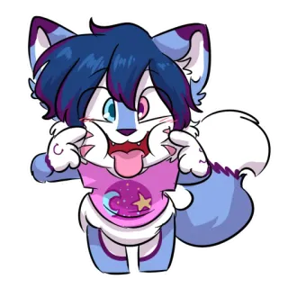 😝 furry, cartoon, fox, character, cute, anthropomorphic telegram sticker