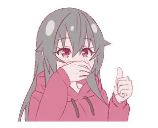 ❤️ Cô gái anime, Giơ ngón tay cái, Tán thành, Dễ thương, Tích cực, Kawaii, Tóc xám telegram sticker