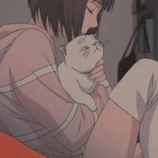 😀 アニメ, 猫, 女の子, 可愛い, ペット telegram sticker