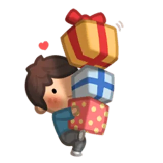 🎁 hadiah, paket, imut, kado, kartun, liburan, perayaan telegram sticker